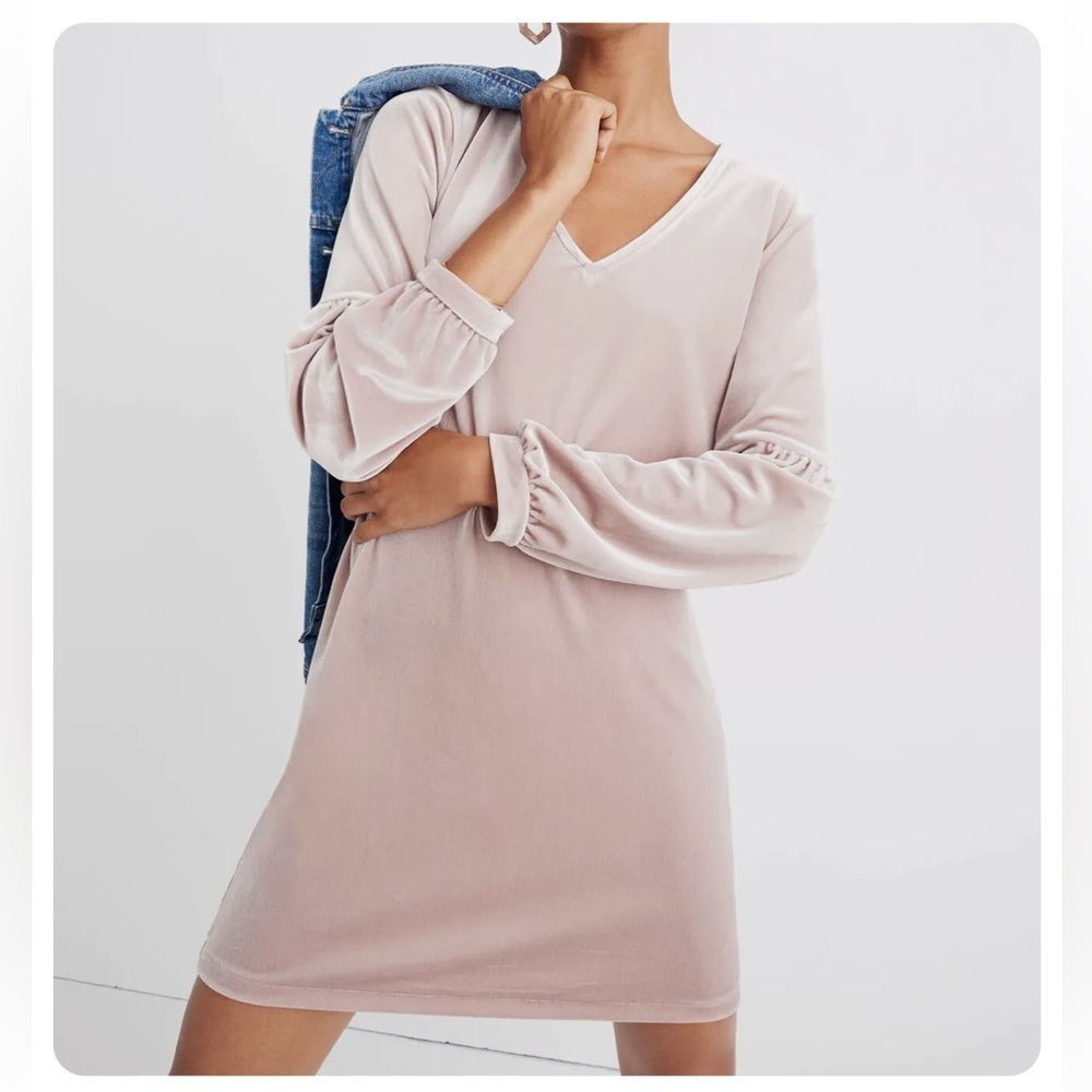 Madewell Velvet Balloon Sleeve Dress